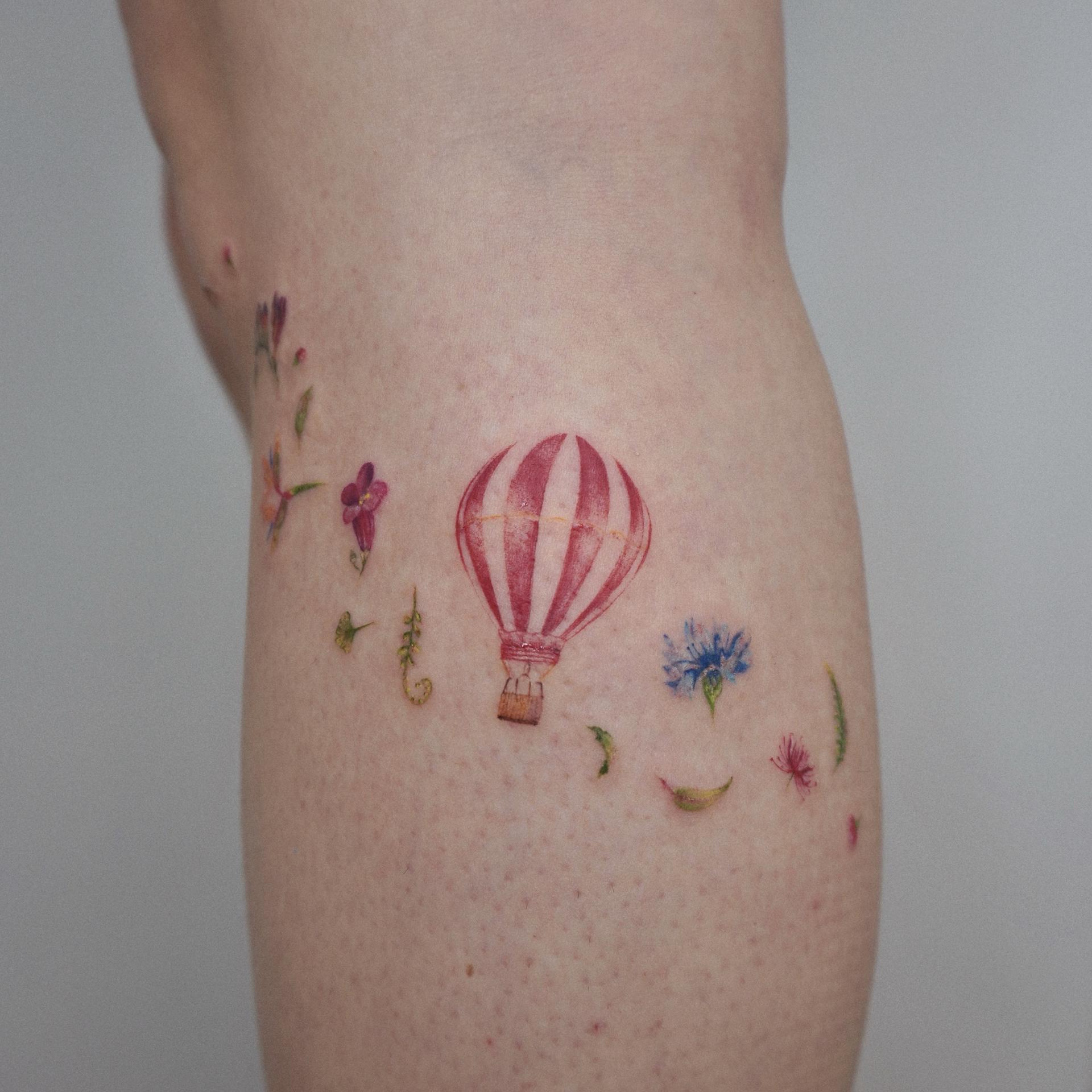 Hot Air Balloon with Wildflowers